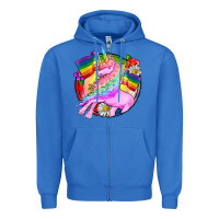 True Royal Pride unicorn Zipper Hoodie - FaDigitalArtStudio