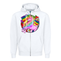 White Pride unicorn Zipper Hoodie - FaDigitalArtStudio