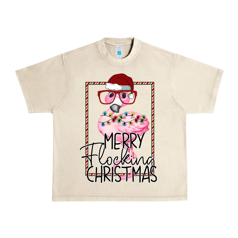 Merry Flock Christmas Flamingo Christmas Urban Heavy Tee by Bettercallsaul | Teevron