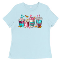 Baby Blue mom fuel coffee cups Ladies Tee - NancyCooperArtShop