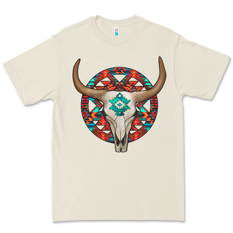 Turquoise Aztec Bullskull Premium Tee by JahusDesignShop | Teevron