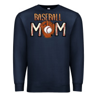 Navy Baseball Mom Premium Sweatshirt - CowhideDigitalArt