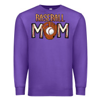 Purple Baseball Mom Premium Sweatshirt - CowhideDigitalArt