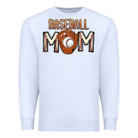 White Baseball Mom Premium Sweatshirt - CowhideDigitalArt