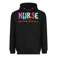 Black Nurse Coffee Scrubs Rubber Gloves Heavyweight Hoodie - CowhideDigitalArt