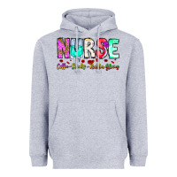 Heather Grey Nurse Coffee Scrubs Rubber Gloves Heavyweight Hoodie - CowhideDigitalArt