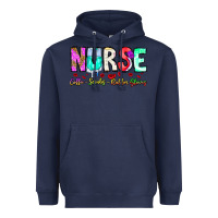 Navy Nurse Coffee Scrubs Rubber Gloves Heavyweight Hoodie - CowhideDigitalArt