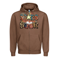 Chestnut Stars stripes beer Zipper Hoodie - FaDigitalArtStudio