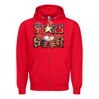 Red Stars stripes beer Zipper Hoodie - FaDigitalArtStudio
