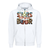 White Stars stripes beer Zipper Hoodie - FaDigitalArtStudio