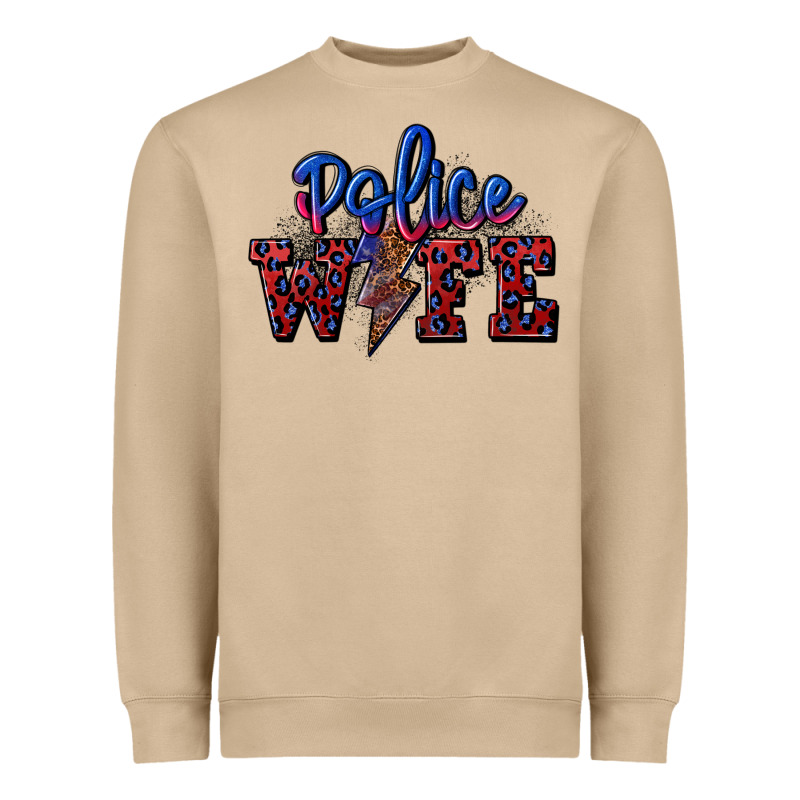Police Wife With Lightning Bolt Heavyweight Sweatshirt by CowGirlArtShop | Teevron