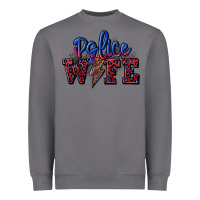 Storm police wife with lightning bolt Heavyweight Sweatshirt - CowGirlArtShop