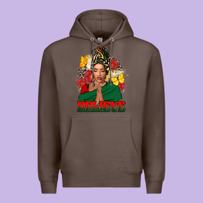 Believe Black Woman Premium Hoodie Designed By Fadigitalartstudio