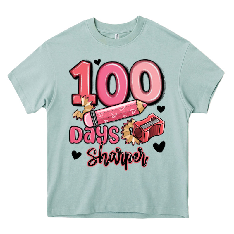 100 Days Sharper School Heavy Core Tee by MaliasSmallBusiness | Teevron