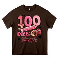 Chocolate Brown 100 days sharper school Heavy Core Tee - MaliasSmallBusiness