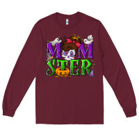 Burgundy Momster Halloween Long Sleeve Tee - NancyCooperArtShop