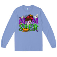 Colony Blue Momster Halloween Long Sleeve Tee - NancyCooperArtShop