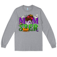 Heather Grey Momster Halloween Long Sleeve Tee - NancyCooperArtShop