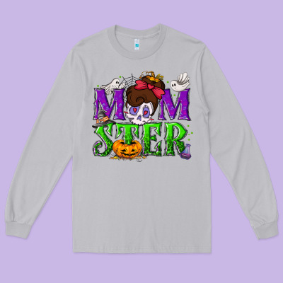 Momster Halloween Long Sleeve Tee Designed By Nancycooperartshop