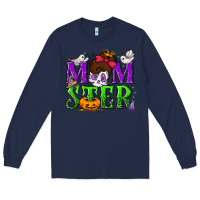 Navy Momster Halloween Long Sleeve Tee - NancyCooperArtShop