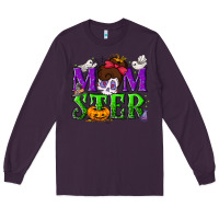 Plum Momster Halloween Long Sleeve Tee - NancyCooperArtShop