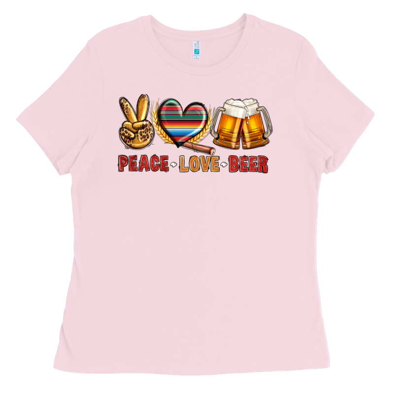 Peace Love Beer Ladies Tee by NancyCooperArtShop | Teevron