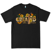 Black created with a purpose with sunflower and butterfl Premium Tee - NancyCooperArtShop