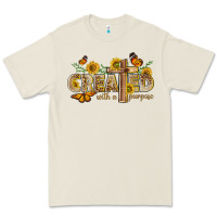 Bone created with a purpose with sunflower and butterfl Premium Tee - NancyCooperArtShop