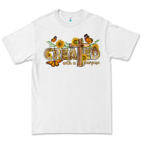 White created with a purpose with sunflower and butterfl Premium Tee - NancyCooperArtShop