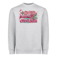 Heather Grey my god is stronger than cancer Heavyweight Sweatshirt - CowGirlArtShop