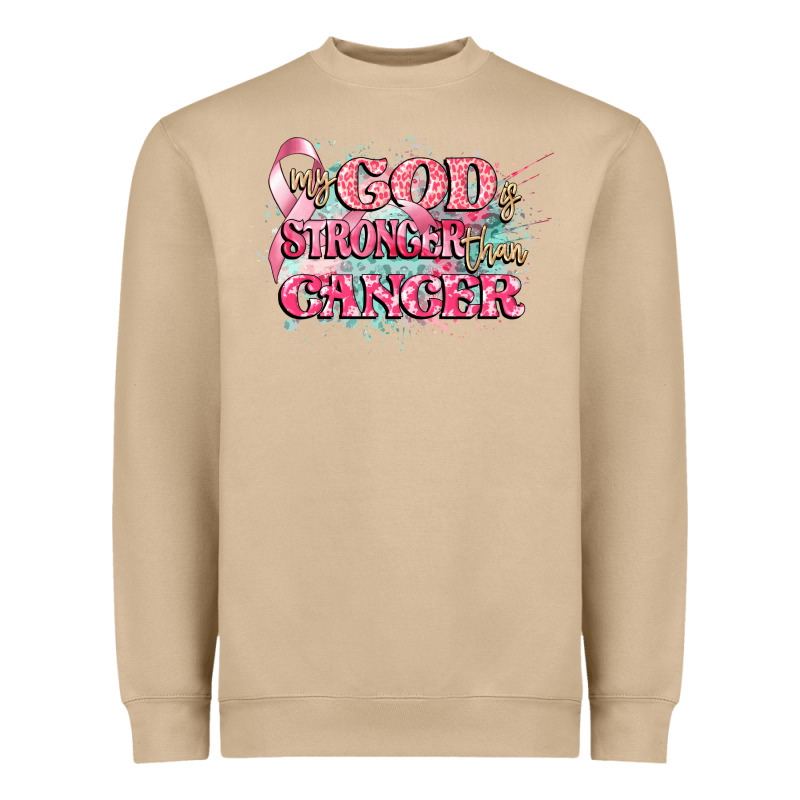 My God Is Stronger Than Cancer Heavyweight Sweatshirt by CowGirlArtShop | Teevron