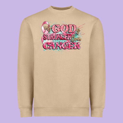 My God Is Stronger Than Cancer Heavyweight Sweatshirt Designed By Cowgirlartshop