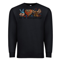 Black Western Peace Love American Golden Eagle Premium Sweatshirt - LillyAllenDesigns
