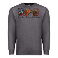 Charcoal Heather Western Peace Love American Golden Eagle Premium Sweatshirt - LillyAllenDesigns