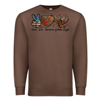 Chestnut Western Peace Love American Golden Eagle Premium Sweatshirt - LillyAllenDesigns