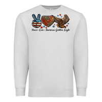 Dove Grey Western Peace Love American Golden Eagle Premium Sweatshirt - LillyAllenDesigns