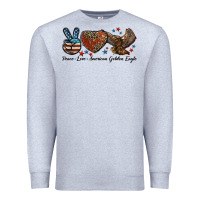 Heather Grey Western Peace Love American Golden Eagle Premium Sweatshirt - LillyAllenDesigns