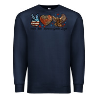 Navy Western Peace Love American Golden Eagle Premium Sweatshirt - LillyAllenDesigns