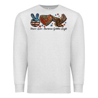 Oatmeal Heather Western Peace Love American Golden Eagle Premium Sweatshirt - LillyAllenDesigns