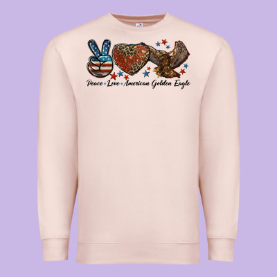 Western Peace Love American Golden Eagle Premium Sweatshirt Designed By Lillyallendesigns