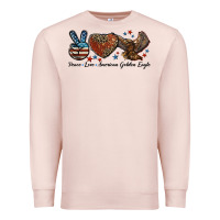 Pale Pink Western Peace Love American Golden Eagle Premium Sweatshirt - LillyAllenDesigns