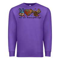Purple Western Peace Love American Golden Eagle Premium Sweatshirt - LillyAllenDesigns