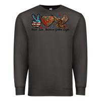 Smoke Western Peace Love American Golden Eagle Premium Sweatshirt - LillyAllenDesigns