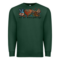 Sports Green Western Peace Love American Golden Eagle Premium Sweatshirt - LillyAllenDesigns