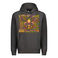 Charcoal Heather mardi gras fleur de lis Premium Hoodie - RanaPortraitStore