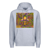 Heather Grey mardi gras fleur de lis Premium Hoodie - RanaPortraitStore