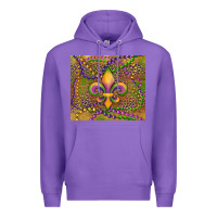 Purple mardi gras fleur de lis Premium Hoodie - RanaPortraitStore
