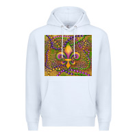 White mardi gras fleur de lis Premium Hoodie - RanaPortraitStore