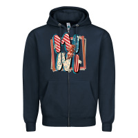 Navy 4th of July mini with lightning bolt Zipper Hoodie - FaDigitalArtStudio