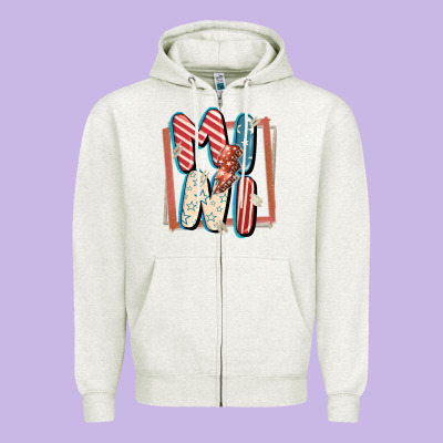 4th Of July Mini With Lightning Bolt Zipper Hoodie Designed By Fadigitalartstudio